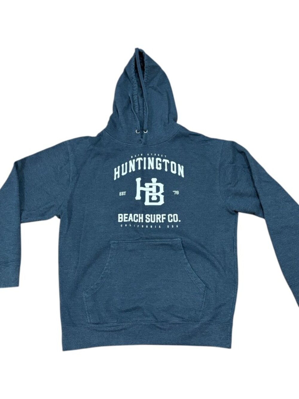 Huntington Beach Surf Club Blue Healther Cotton Blend Pullover Hoodie Size L